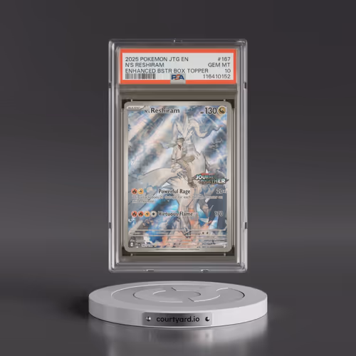 2025 Pokémon Jtg EN-Journey Together #167 N's Reshiram - Enhanced Booster Box Topper (PSA 10 GEM MIN