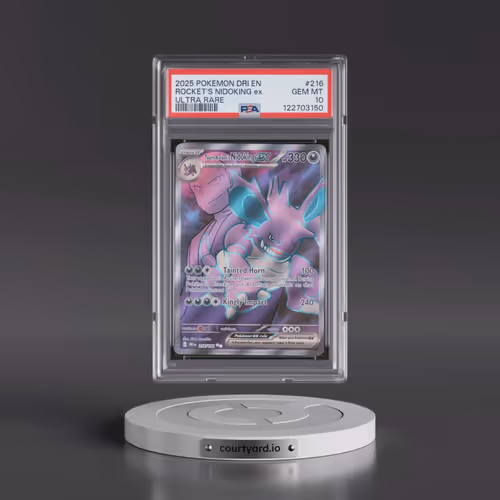 2025 Pokémon Dri EN-Destined Rivals #216 Team Rocket's Nidoking EX - Holo Ultra Rare (PSA 10 GEM MIN