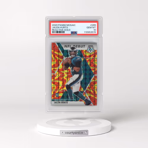 2020 Panini Mosaic #265 Jalen Hurts - Reactive Gold (PSA 10 GEM MINT)