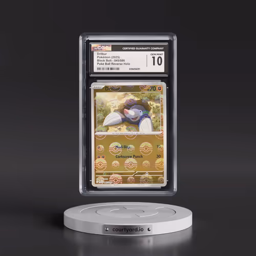 2025 Black Bolt - BLK EN #045/086 Drilbur - Reverse Holo Poké Ball (CGC 10 GEM MINT)