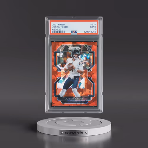 2021 Panini Prizm #334 Justin Fields - Red Ice (PSA 9 MINT)