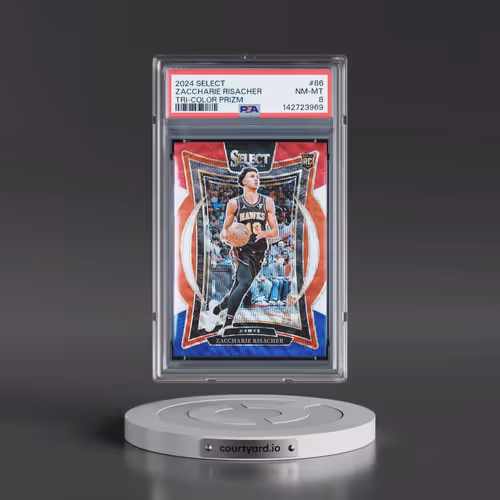 2024 Panini Select #86 Zaccharie Risacher - Tri-Color Prizm (PSA 8 NM-MT)