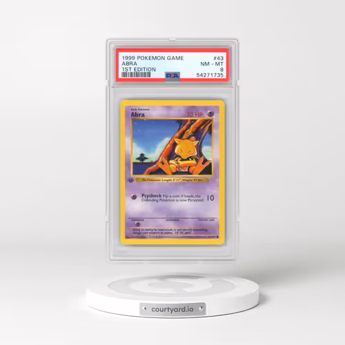 1999 Pokémon Game #43 Abra - 1st Edition (PSA 8 NM-MT)
