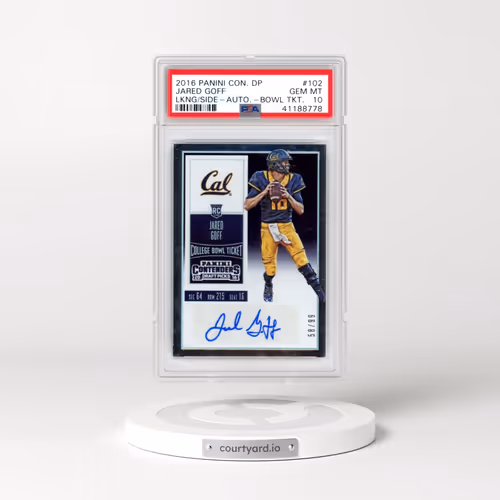 2016 Panini Contenders Draft Picks #102 Jared Goff - Variation-Autograph-Bowl Ticket (PSA 10 GEM MINT)