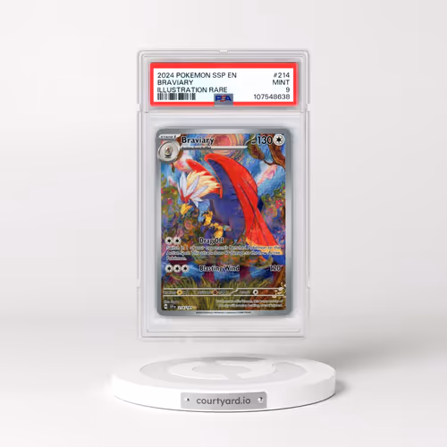 2024 Pokémon Ssp EN-Surging Sparks #214 Braviary - Illustration Rare (PSA 9 MINT)