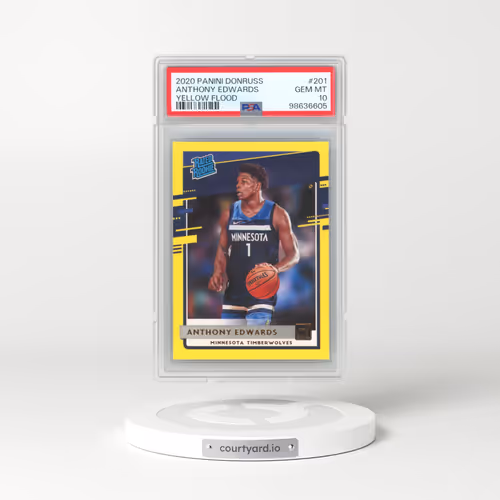 2020 Panini Donruss #201 Anthony Edwards - Yellow Flood (PSA 10 GEM MINT)
