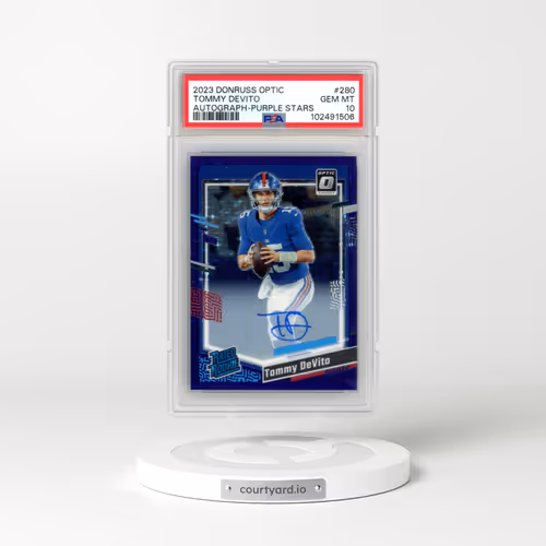 2023 Panini Donruss Optic #280 Tommy Devito - Autograph-Purple Stars (PSA 10 GEM MINT)