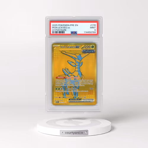 2025 Pokémon Pre EN-Prismatic Evolutions #176 Iron Leaves EX - Holo Hyper Rare (PSA 9 MINT)