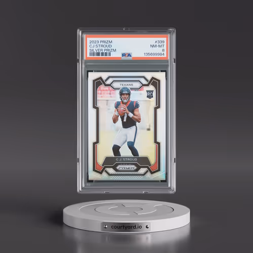 2023 Panini Prizm #339 CJ Stroud - Silver Prizm (PSA 8 NM-MT)