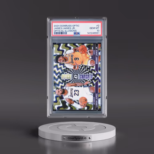 2024 Panini Donruss Optic Optical Illusions #2 Bronny James Jr./LeBron James (PSA 10 GEM MINT)