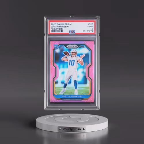 2020 Panini Prizm #325 Justin Herbert - Pink Prizm (PSA 9 MINT)