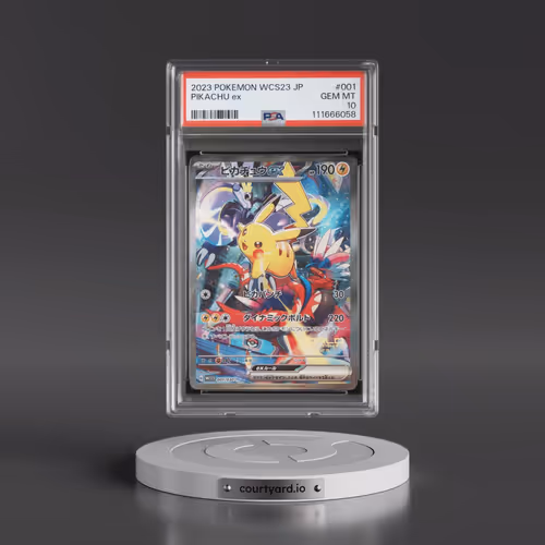 2023 Pokémon WCS23-World Championships Yokohama Deck: Pikachu #001 Pikachu EX - Holo (PSA 10 GEM MIN