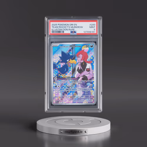 2025 Pokémon Dri EN-Destined Rivals #200 Team Rocket's Murkrow - Illustration Rare (PSA 9 MINT)