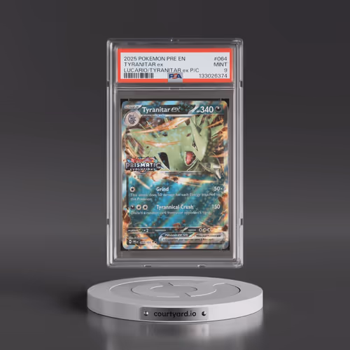 2025 Pokémon Pre EN-Prismatic Evolutions #064 Tyranitar EX - Holo Lucario EX & Tyranitar EX Premium