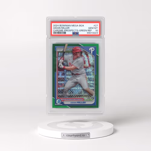 2024 Bowman Mega Box Chrome Prospects #27 Aidan Miller - Green Refractor (PSA 10 GEM MINT)