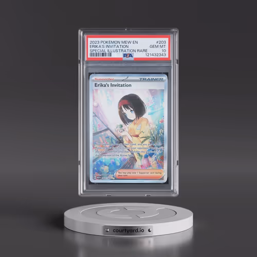 2023 Pokémon Mew EN-151 #203 Erika's Invitation - Special Illustration Rare (PSA 10 GEM MINT)