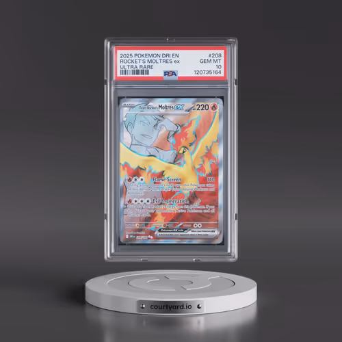 2025 Pokémon Dri EN-Destined Rivals #208 Team Rocket's Moltres EX - Holo Ultra Rare (PSA 10 GEM MINT