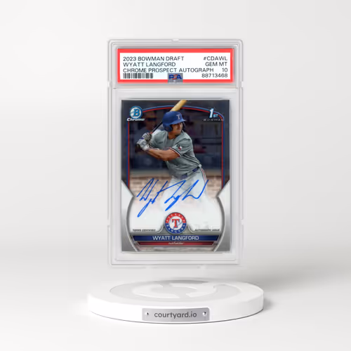 2023 Bowman Draft Chrome Prospect Autograph #CDAWL Wyatt Langford (PSA 10 GEM MINT)