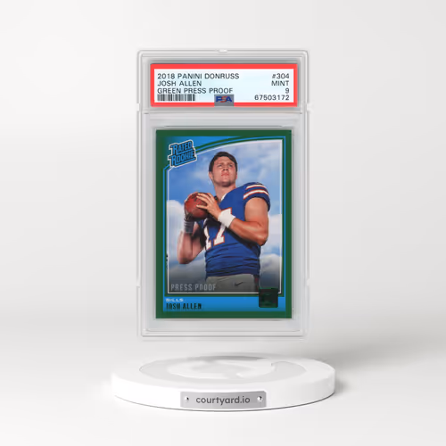 2018 Panini Donruss #304 Josh Allen - Green Press Proof (PSA 9 MINT)