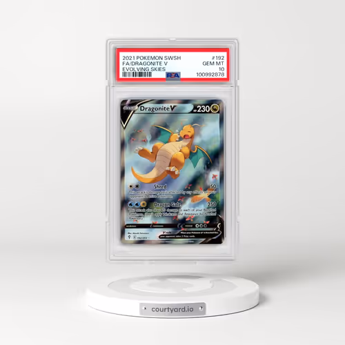 2021 Pokémon Sword & Shield Evolving Skies #192 Dragonite V - Holo Full Art (PSA 10 GEM MINT)