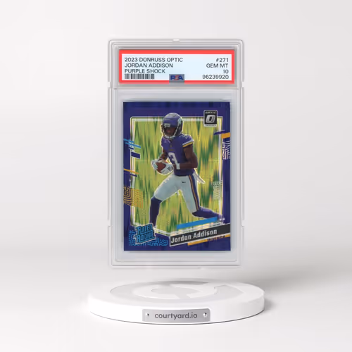 2023 Panini Donruss Optic #271 Jordan Addison - Purple Shock (PSA 10 GEM MINT)