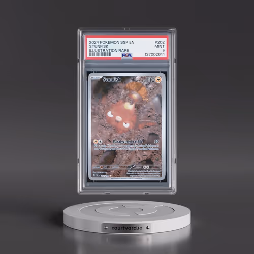 2024 Pokémon Ssp EN-Surging Sparks #202 Stunfisk - Illustration Rare (PSA 9 MINT)