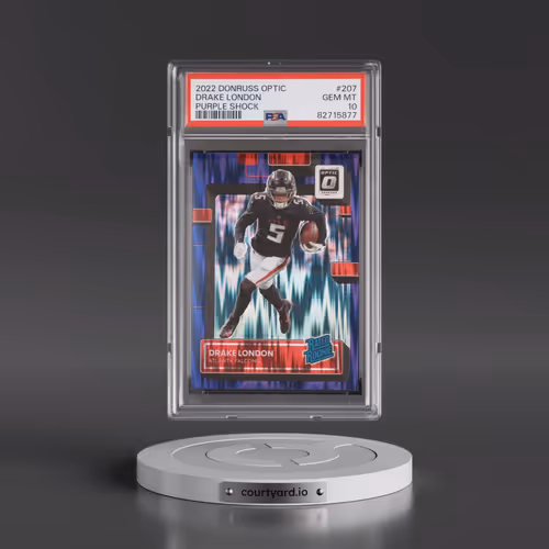 2022 Panini Donruss Optic #207 Drake London - Purple Shock (PSA 10 GEM MINT)