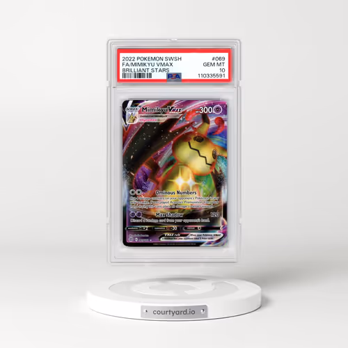 2022 Pokémon Sword & Shield Brilliant Stars #069 Mimikyu Vmax - Full Art (PSA 10 GEM MINT)