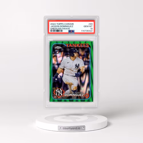 2024 Topps Chrome #89 Jasson Dominguez - Green Raywave (PSA 10 GEM MINT)