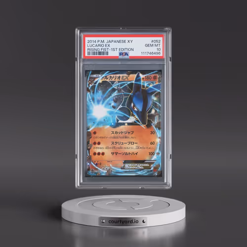 2014 Pokémon XY Rising Fist #052 Lucario EX - 1st Edition Holo (PSA 10 GEM MINT)