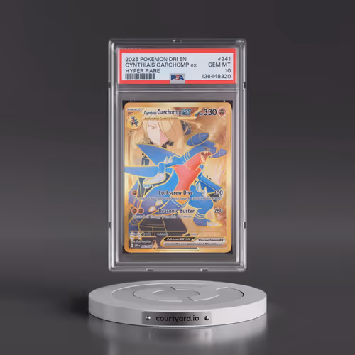 2025 Pokémon Dri EN-Destined Rivals #241 Cynthia's Garchomp EX - Holo Hyper Rare (PSA 10 GEM MINT)