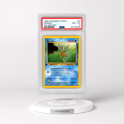1999 Pokémon Fossil #49 Horsea - 1st Edition (PSA 8 NM-MT)