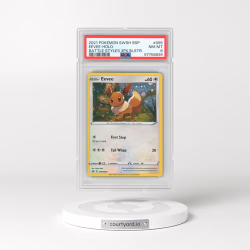 2021 Pokémon Swsh Black Star Promo #095 Eevee - Holo Battle Styles Three Pack Blisters (PSA 8 NM-MT)