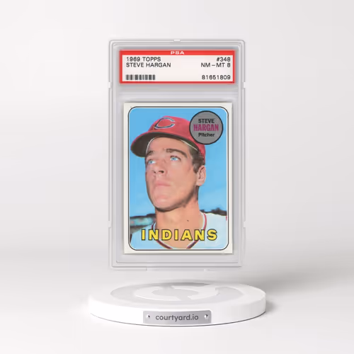 1969 Topps #348 Steve Hargan (PSA 8 NM-MT)