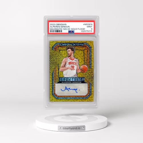2023 Panini Obsidian Magmatic Signatures #MSSEN Alperen Sengun - Electric Etch Gold Flood (PSA 9 MINT)