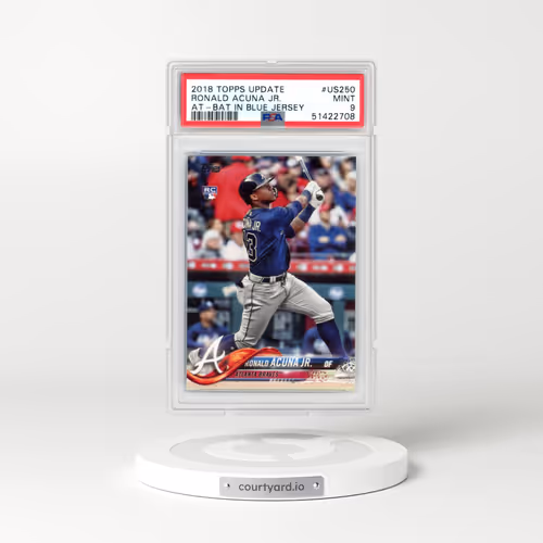 2018 Topps Update #US250 Ronald Acuna Jr. - At-Bat in Blue Jersey (PSA 9 MINT)