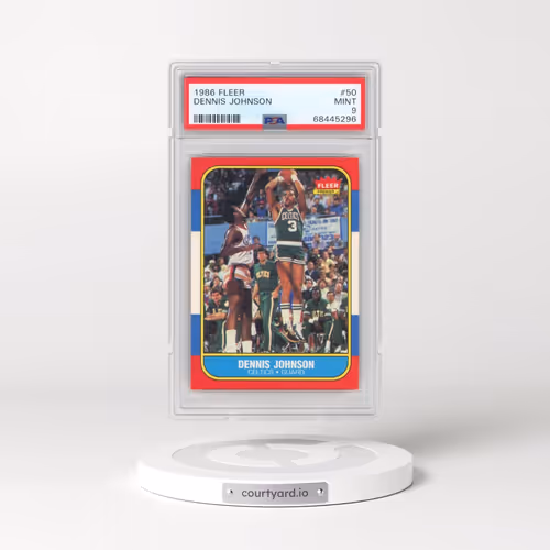 1986 Fleer #50 Dennis Johnson (PSA 9 MINT)