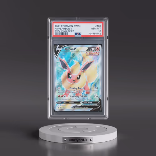 2021 Pokémon Sword & Shield Evolving Skies #169 Flareon V - Holo Full Art (PSA 10 GEM MINT)
