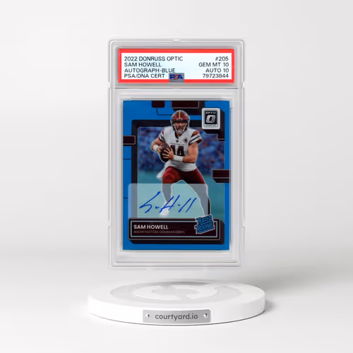 2022 Panini Donruss Optic #205 Sam Howell - Autograph-Blue (PSA 10 GEM MINT)