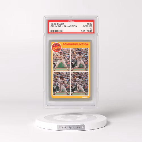 1985 Fleer #627 Schmidt-in-Action (PSA 10 GEM MINT)