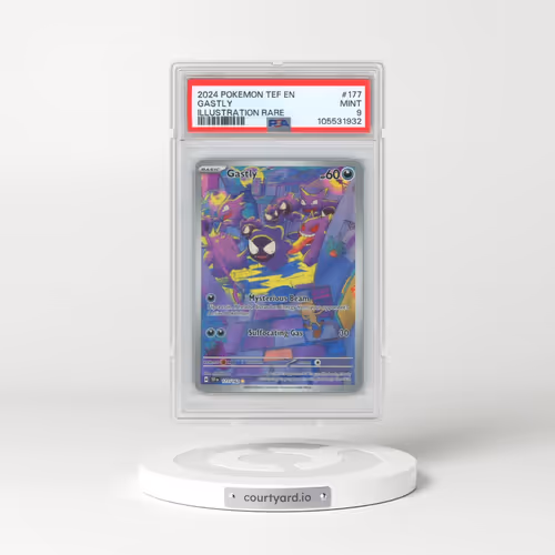 2024 Pokémon Tef EN-Temporal Forces #177 Gastly - Illustration Rare (PSA 9 MINT)