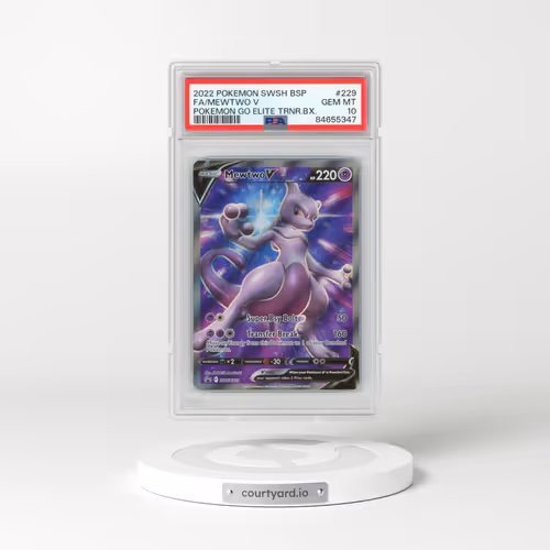 2022 Pokémon Swsh Black Star Promo #229 Mewtwo V - Holo Full Art Pokemon Go Elite Trainer Box (PSA 10 GEM MINT)