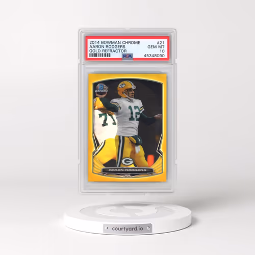 2014 Bowman Chrome #21 Aaron Rodgers - Gold Refractor (PSA 10 GEM MINT)