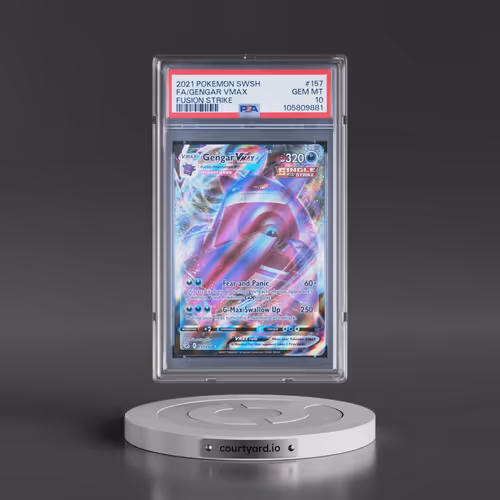 2021 Pokémon Sword & Shield Fusion Strike #157 Gengar Vmax - Full Art (PSA 10 GEM MINT)