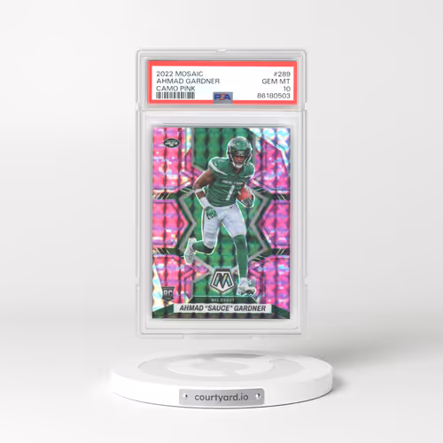 2022 Panini Mosaic #289 Ahmad "Sauce" Gardner - Camo Pink (PSA 10 GEM MINT)