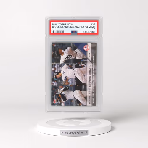 2018 Topps Now #35 Aaron Judge/Gary Sanchez/Giancarlo Stanton (PSA 10 GEM MINT)