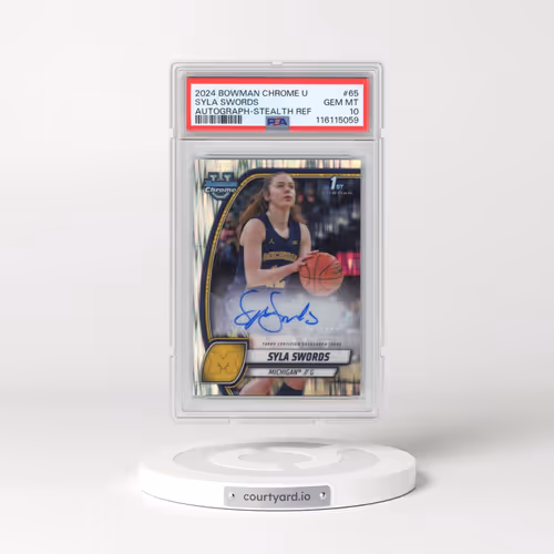 2024 Bowman Chrome University #65 Syla Swords - Autograph-Stealth Refractor (PSA 10 GEM MINT)
