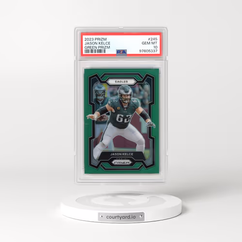 2023 Panini Prizm #245 Jason Kelce - Green Prizm (PSA 10 GEM MINT)