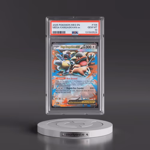 2025 Pokémon Meg EN-Mega Evolution #104 Mega Kangaskhan EX - Holo (PSA 10 GEM MINT)