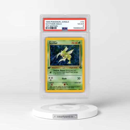 1999 Pokémon Jungle #10 Scyther - 1st Edition Holo (PSA 4 VG-EX)